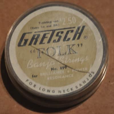 Gretsch 'Folk'Banjo strings set - 1950's "T" roof logo in original box image 2