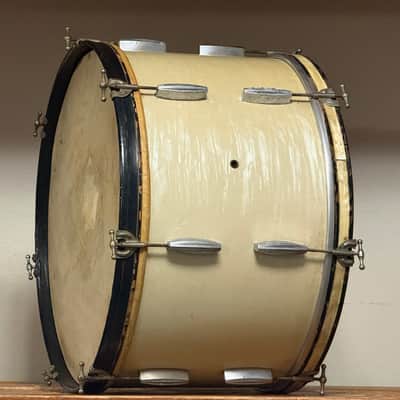 1940's Gretsch 24" BroadKaster White Marine Pearl 14x24 Bass Drum 3-ply image 1