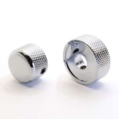Dualee Large Chrome Stacked Dual Control Knob Concentric Set with set screw - Single image 4