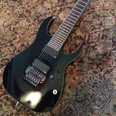 Ibanez RGIR27E Iron label RG 7 String w/ EMG 707, Stutter Switch in Black with White Binding image 1