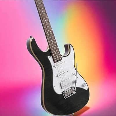 Cort G280 Select Flame Top, Trans Black image 2