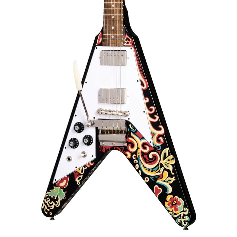 Epiphone Jimi Hendrix Limited Edition Left-Handed "Love Drops" Flying V w/ Hardshell Case image 1