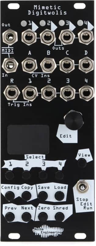 Noise Engineering Mimetic Digitwolis 4-channel CV Sequencer Eurorack Module - Black image 1