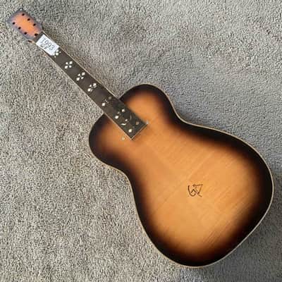 Tobacco Burst Dobro Resonator Guitar, Plywood Tiger Maple Top Body, Rosewood Fingerboard Neck, 19 Frets image 9