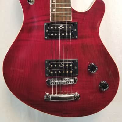 Washburn Vintage 1998 Maverick Series BT-8, Flame Maple Arch Top, Dual HB, Rosewood FB, Trans Red, w/HSC image 7