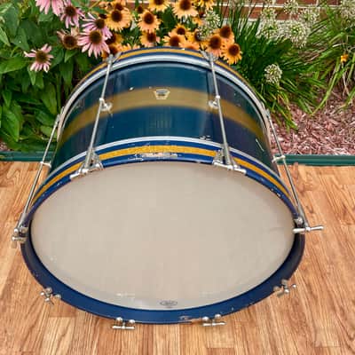 1950s-1960s Ludwig Transition Badge 12x20 Bass Drum Dark Blue / Gold Duco image 2