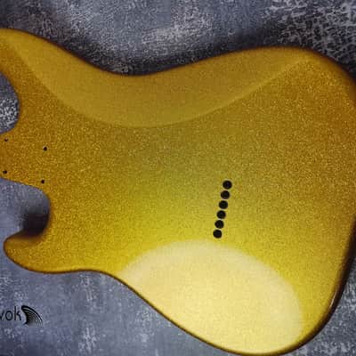 Hard Tail Diamond Gold 2PC Mahogany Strat Type Body High Gloss, Custom S-Style Body, High Gloss Vintage Part Gadget DIY Building Kit, ST Replacement image 4