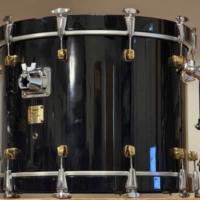 1990's Yamaha Maple Custom 10/12/13/16/22 Black Lacquer Drum Kit image 4