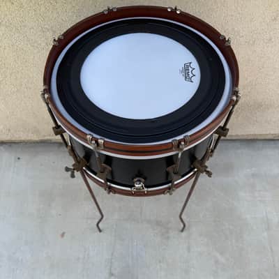 A&F Drum Co. 16x8” Mahogany Club Black snare or mini bass drum image 4