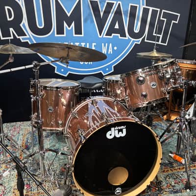 DW Rose Copper, Nickel Collectors Drum Set, Thomas Lang! 22, 1012,16, 6x14. Excellent! Full Set of Cases. image 1