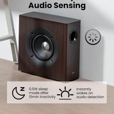 Edifier T5s Powered Subwoofer, 70W RMS, 8" Woofer, 35Hz Deep Bass, Brown image 6