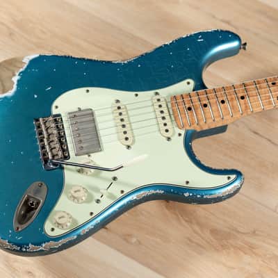 Xotic XSC-2 Swamp Ash HSS S-Style w/ Roasted Flame Maple Neck – Lake Placid Blue image 9