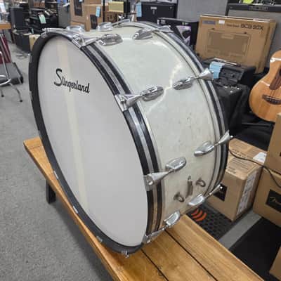 Slingerland Marching Bass Drum 28x10 - White Marine Pearl image 3