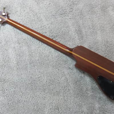 Vintage 1980s Austin Hatchet Wedge Travel Bass Guitar Natural Stained Body Rare image 9
