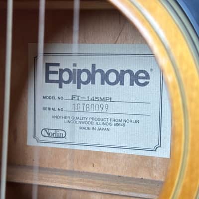 Epiphone FT-145 MPL Maple Acoustic Guitar Vintage FT145 1970s 70s Made In Japan image 3