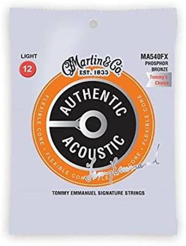Martin Flexible Core Phosphor Bronze Authentic Acoustic Guitar Strings MA540FX Light Tommy Emmanuel .012-.054 image 1