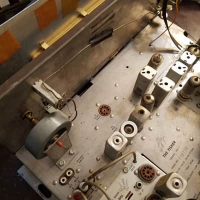 The Fisher Tube Preamp, receiver control amp console D-39 290-T MPX-77 1963 - Gold image 23