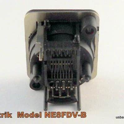 (2 PACK) NEUTRIK NE8FDV-B RJ45 CAT5 ETHERCON Vertical PCB Mount Panel Jack BLK image 2