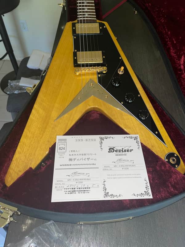 2021 Momose MFV K-STD Flying V Brazilian Fret Board Nitro Finish image 1