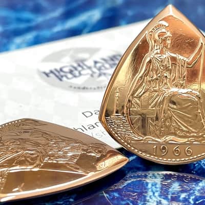 **World Cup Special 20% Discount** Two (2) Queen Elizabeth 1966 Penny Coin Guitar Picks. image 2