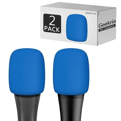 For Creators Foam Windscreen Compatible With Sennheiser E 835, E 845-S, E 935, E 945 Microphone Antipop Windshield, Mic Wind Cover, Sponge Foam Filter (Blue / 2 Pack)
