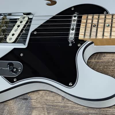 MyDream Partcaster Custom Built - Black & White Thinline Quarter Pound image 6