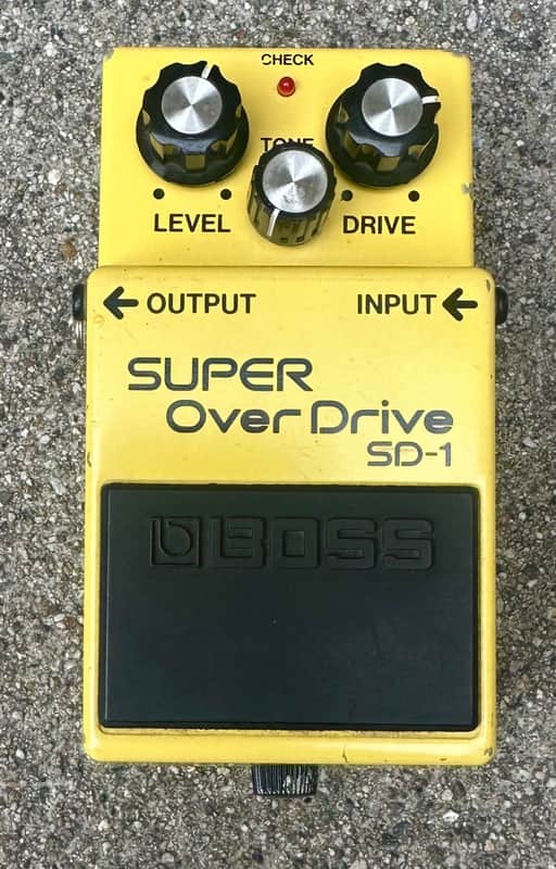 Boss SD-1 Super Overdrive Gain Guitar Effect Pedal Yellow (Silver Label) 1997 - Present image 1