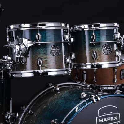 MAPEX SE628XBOE SATURN EVOLUTION 5PC BIRCH/WALNUT 22B-10-12-14-16 EXOTIC AEGEAN FADE image 2
