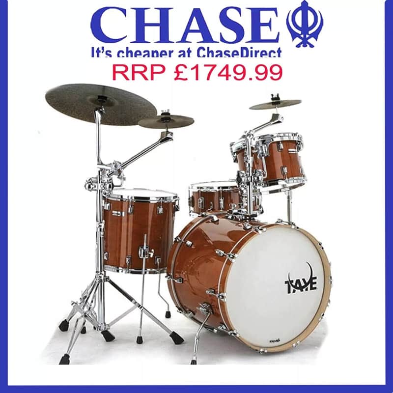 Drum Kit 4 Piece TAYE Studio Maple Amber 22" Bass Drums Incl Hardware Set ~D12