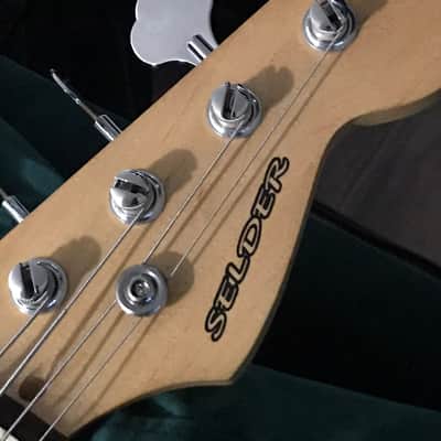 White Japanese Selder Bass Guitar image 3