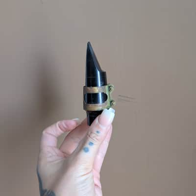 The Woodwind Co. Steel Ebonite Tenor Saxophone Mouth Piece marked "Meliphone Special" with the model B5 1940 image 5