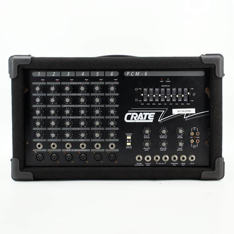 Used AS/IS Crate PCM-6 Black Powered Mixer image 1