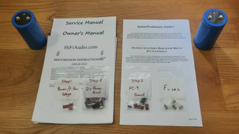 Hafler P505 restoration kit filter capacitor repair rebuild fix image 1