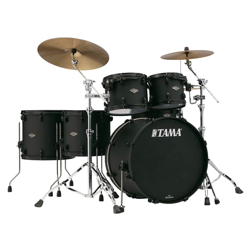 Tama Starclassic Performer 10/12/14/16/22 5pc. Maple/Birch Drum Kit Limited Edition Blacked Out Black image 1