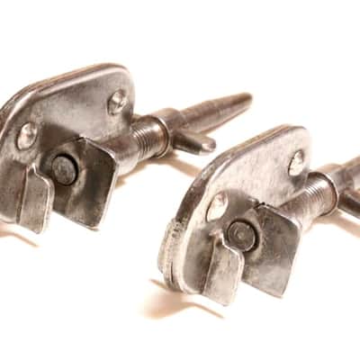 Leedy Bass Drum Spurs, Nickel Plated, Traps Era - 1913 / INSPECTED & TESTED image 3