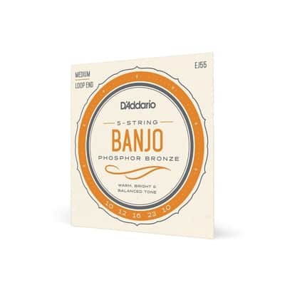 D'Addario 10-23 Medium Phosphor Bronze 5 String Banjo Strings - EJ55 image 2