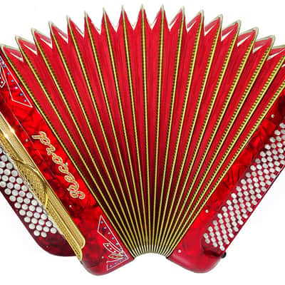 Rare 5 Row Button Accordion Record C System 123 Bass Buttons, made in Italy, New Straps, Original Case 2098, Wonderful Rich sound! image 3
