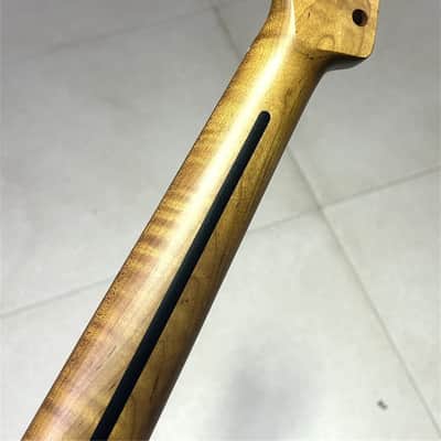 AAA Custom nut 43mm 22fret Roasted flame Maple Electric guitar neck Part 12R image 5