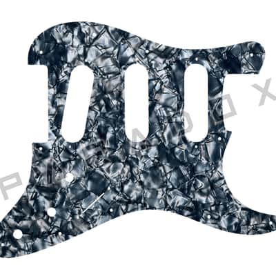 Custom Pickguard For 2000 - Present Made in America Fender Stratocaster Oversized Template with Burns Tri-Sonic Pickups - Silver Grey Pearl/Black/White/Black .090" image 1