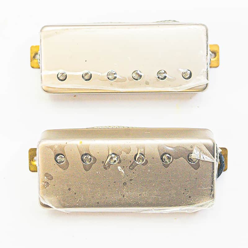 Mini Humbucker Pickup Set – Neck & Bridge – Satin Nickel (Korea-Made, New) image 1