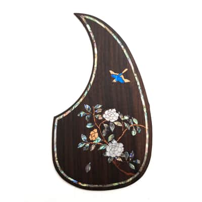 Rosewood Folk Acoustic Guitar Pickguard with Abalone Flower Top Inlay image 2
