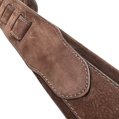 Walker & Williams NL-06-CGN New Cognac Brown "Skinny" 2" Super Soft Full Grain Nubuck Leather Padded Guitar Strap image 8