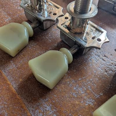 2001 Gibson Deluxe Tulip Vintage Style Tuning Pegs Set 3+3 CLEAN image 10