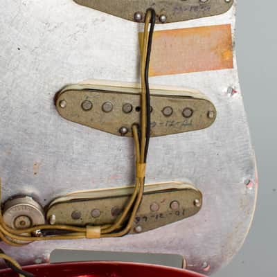 Fender Stratocaster Solid Body Electric Guitar (1966), ser. #110114, original black tolex hard shell case. image 18