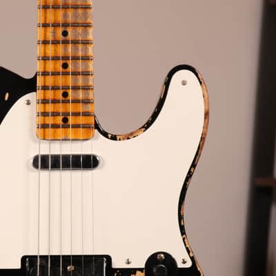 Fender Custom Shop Double Esquire 1950 Super Heavy Relic - Maple Fingerboard, Black image 5