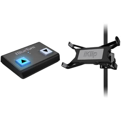 IK Multimedia CBBTXPHCDIN Irig Blueturn + Iklip Xpand Tablet Page Turner Bundle image 3