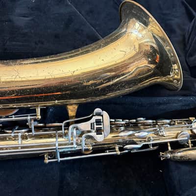 Selmer brand Baritone saxophone with case, USA image 13