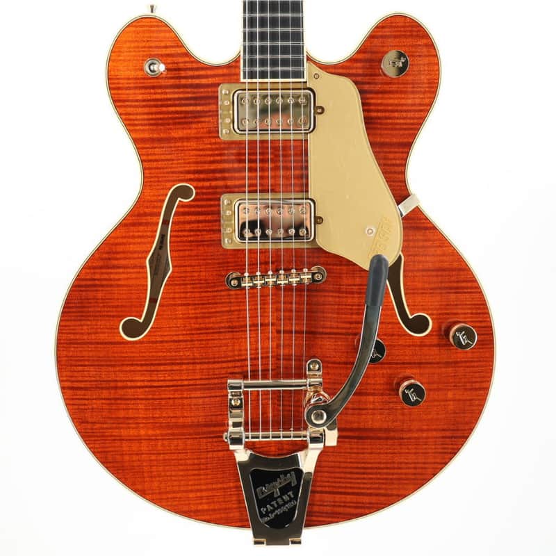Gretsch Broadkaster LX Figured Center Block Semi-Hollow Guitar w/ String-Thru Bigsby & Hardshell Case - Bourbon Stain image 1
