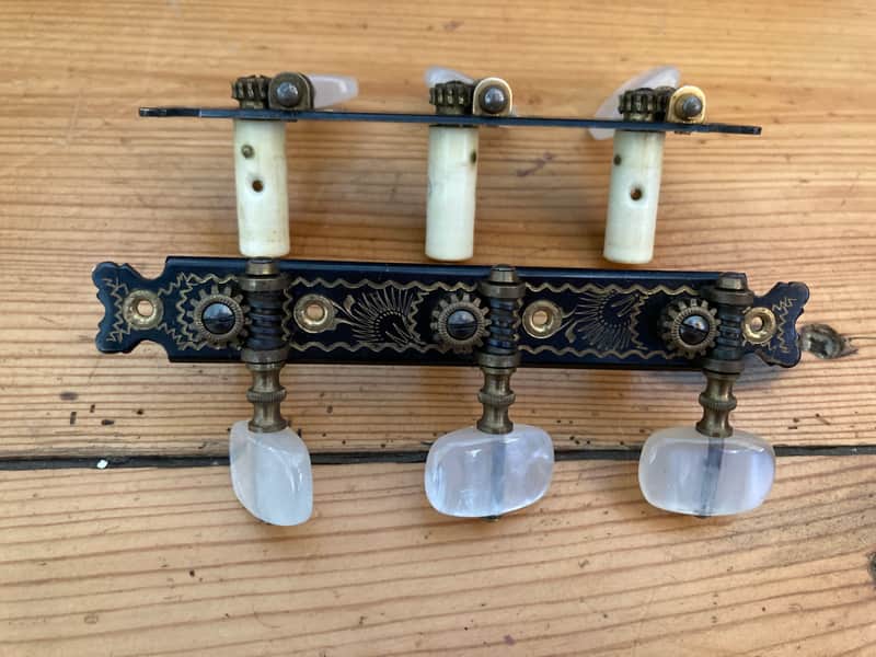 Vintage Engraved Fustero Classical Spanish Guitar Tuning Heads Tuners Circa 1970 image 1