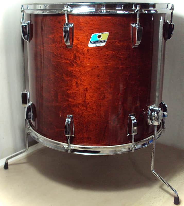 Ludwig 18" x 16" Power Factory Floor Tom Natural Red Mahogany image 1